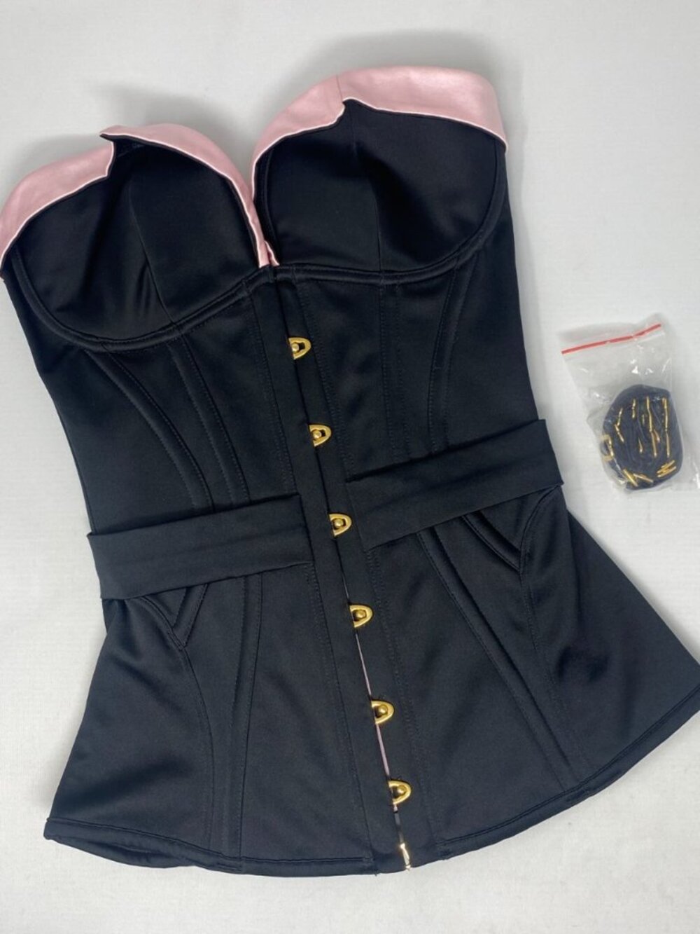 Agent Provocateur Honig Black Baby Pink Corset AP2 Small NWT $650 - Picture 8 of 14